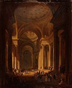 Interiören i katedralen i St. Genevieve, Paris av David Roberts