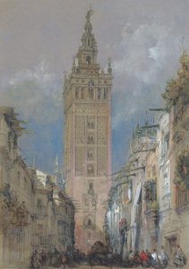 Det moriska tornet i Sevilla, kallat Giralda, Spanien av David Roberts
