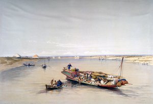 Nilen ser mot pyramiderna i Dahshur och Saqqarah, 1800-talet av David Roberts