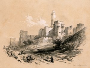 Davids torn, Jerusalem, Israel, 1855. av David Roberts