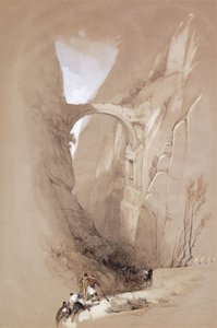 Triumfbågen som korsar ravinen som leder till Petra, 1839 av David Roberts