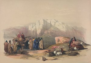 Arons grav, från "Det heliga landet", graverat av Louis Haghe (1806-85) av David Roberts
