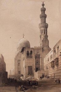 Sultan Qayt-buktens grav på östra kyrkogården, eller kalifernas gravar, Kairo av David Roberts