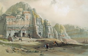 Utsikt över ruinerna av Petra, Jordanien, av David Roberts av David Roberts