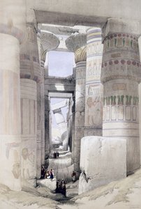 Utsikt genom pelarsalen i Karnak, från Egypten och Nubien, Vol.1 av David Roberts