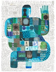 Blue At Its Edges, 2023 (akryl och blyerts på papper) av David Shillinglaw