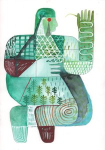 Bodies of Land and Water 4, 2023 (blandfärg på papper)