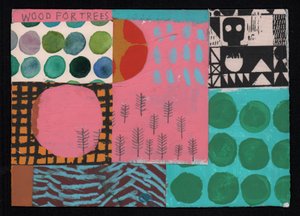 Wood For Trees, 2023 (färg och collage)