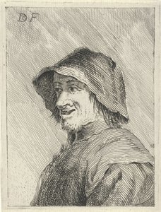 Bonde med hatt på huvudet till vänster av David Teniers (II)