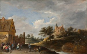 Landskap med bönder som dansar, ca. 1645-1650.