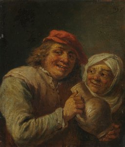 Gammal man och kvinna, 1700-talet.