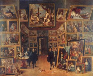 Ärkehertig Leopold Wilhelm av Habsburg (1614-1662) i sitt konstgalleri i Bryssel av David Teniers the Younger