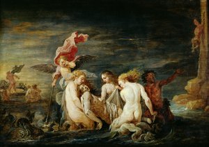 Hero and Leander: Leander Found by the Nereids, kopia av en målning av Domenico Feti, 1650-56 av David Teniers the Younger