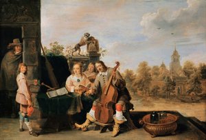 Självporträtt med familj, ca. 1645 av David Teniers the Younger