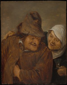 Två bönder med ett glas vin av David Teniers the Younger
