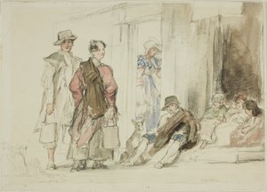 Figurer nära dörröppningen av David Wilkie