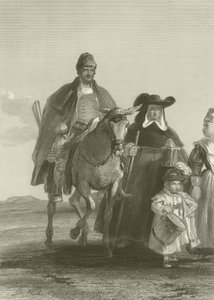 Grupp av figurer som kommer in i Madrid av David Wilkie