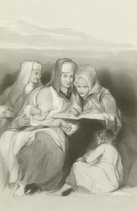 Hebreiska kvinnor som läser skrifterna i Jerusalem av David Wilkie
