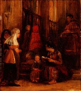 Sju figurer i en kyrka av David Wilkie