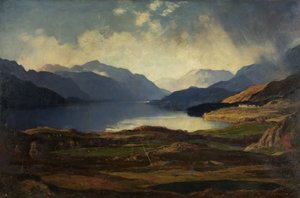 Loch Lomond (olja på duk) av David Young Cameron