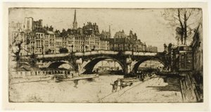 Pont Neuf, tallrik ett från Paris Set av David Young Cameron