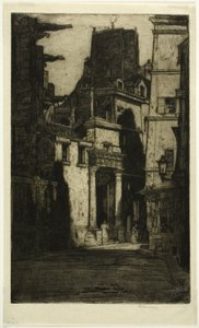 Saint Gervais, Rue des Barres, tallrik fyra från Paris Set av David Young Cameron