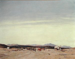The Distant Hills (olja på duk) av David Young Cameron