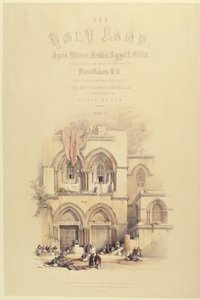 Titelsida från volym I av Det heliga landet, graverad av Louis Haghe (1806-85) publicerad i London, 1842 av David after Roberts