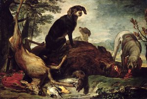 Dogs with Slain Wild Boar and Deer, 