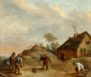 Män Som Spelar På Skålar av David Teniers the Younger