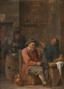 Bönder som röker på ett värdshus, ca. 1640 (olja på trä)