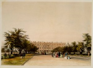 East Front och Great Fountain Garden, Hampton Court (akvarell på papper)