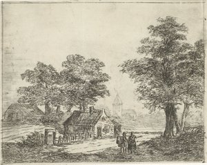 Landskap med vandrare av David van der Kellen