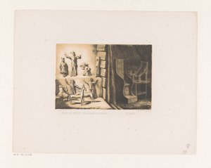 Idoler av människor och djur och två sittplatser Heliga djur- och gudastatyer; Säten (titel på objekt) av David van der Kellen
