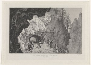 Passage i klipporna La Roche percée på Tête Noire (titel på objekt) av David van der Kellen