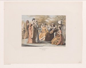 Adelskvinnor på 1400-talet Publik på 1400-talet Adelskvinnor 1400-talet (titel på föremålet) av David van der Kellen