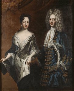 Frederic IV de Holstein Gottorp et Edwige Sophie de Suede - Fredrik IV (1671-1702), hertig av Holstein-Gottorp och hertiginna Hedvig Sophia (1681-1708), av Krafft, David, von (1655-1724). Olja på duk av David von Krafft