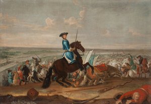Le roi Charles XII (Carl de Suede) (1682-1718) vid slaget vid Narva