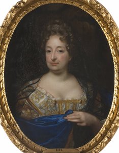 Sophie Charlotte av Hannover, drottning av Preussen - Porträtt av Sophia Charlotte av Hannover (1668-1705), drottning i Preussen, av Krafft, David, von (1655-1724). Olja på duk. Mått: 88x70cm. Nationalmuseum Stockholm
