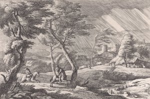 Plåt 6: stormen, 1743. av Davide Antonio Fossati