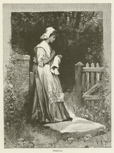 Priscilla (gravyr) av Davidson (after) Knowles