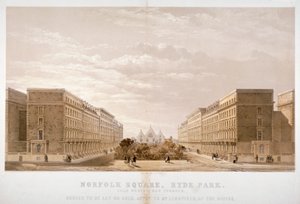 Husagentens annons för fastigheter på Norfolk Square, Paddington, London, c1870.