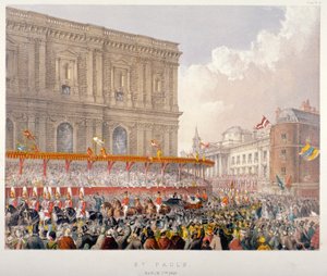 Kunglig procession som passerar den östra änden av St Paul