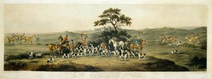 Foxhunting, skylt 3, graverad av Thomas Sutherland (1785-1838) 1817 (färg litho)