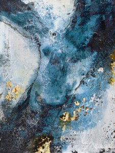 Deep Blue Gold – abstrakt av Deb Chaney