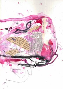 Dynamisk rosa abstrakt konst av Deb Chaney