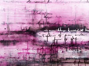 Rosa abstrakt skrift av Deb Chaney
