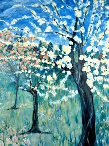 Apple Blossoms, 2020 (akryl på duk)