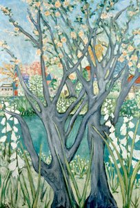 Early Spring, 2019 (akryl på duk) av Deborah Eve Alastra