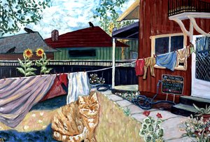 In This House, 2022 (akryl på duk) av Deborah Eve Alastra